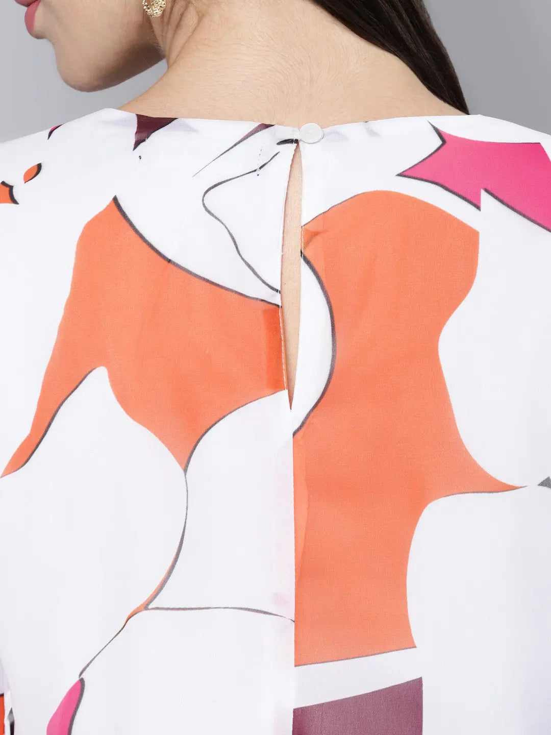 Orange Floral Cape Top | Women's Western Wear Online