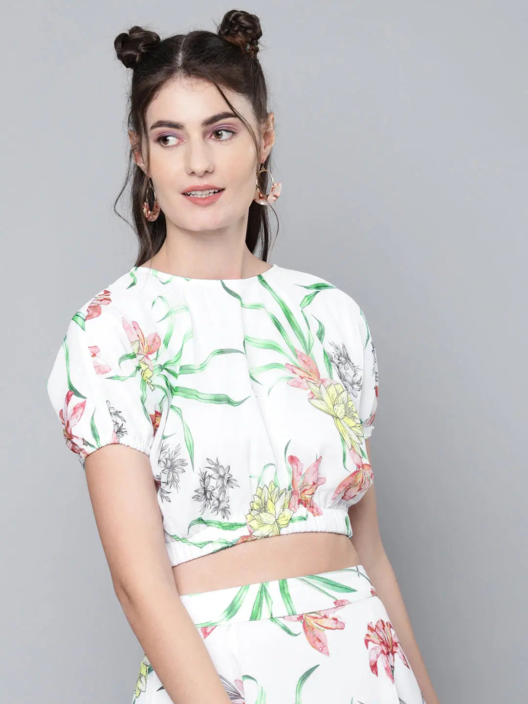White Floral Boxy Top - Stylish Lehenga for Women Look