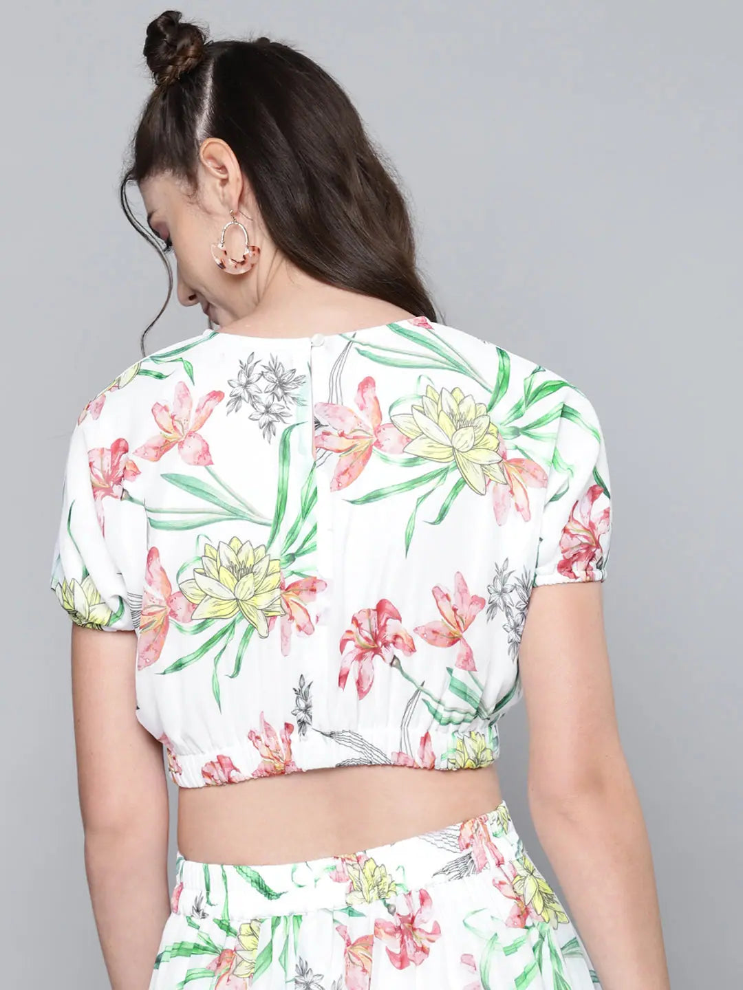 White Floral Boxy Top - Stylish Lehenga for Women Look