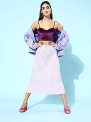 Purple Sweetheart Neck Velvet Bustier Top