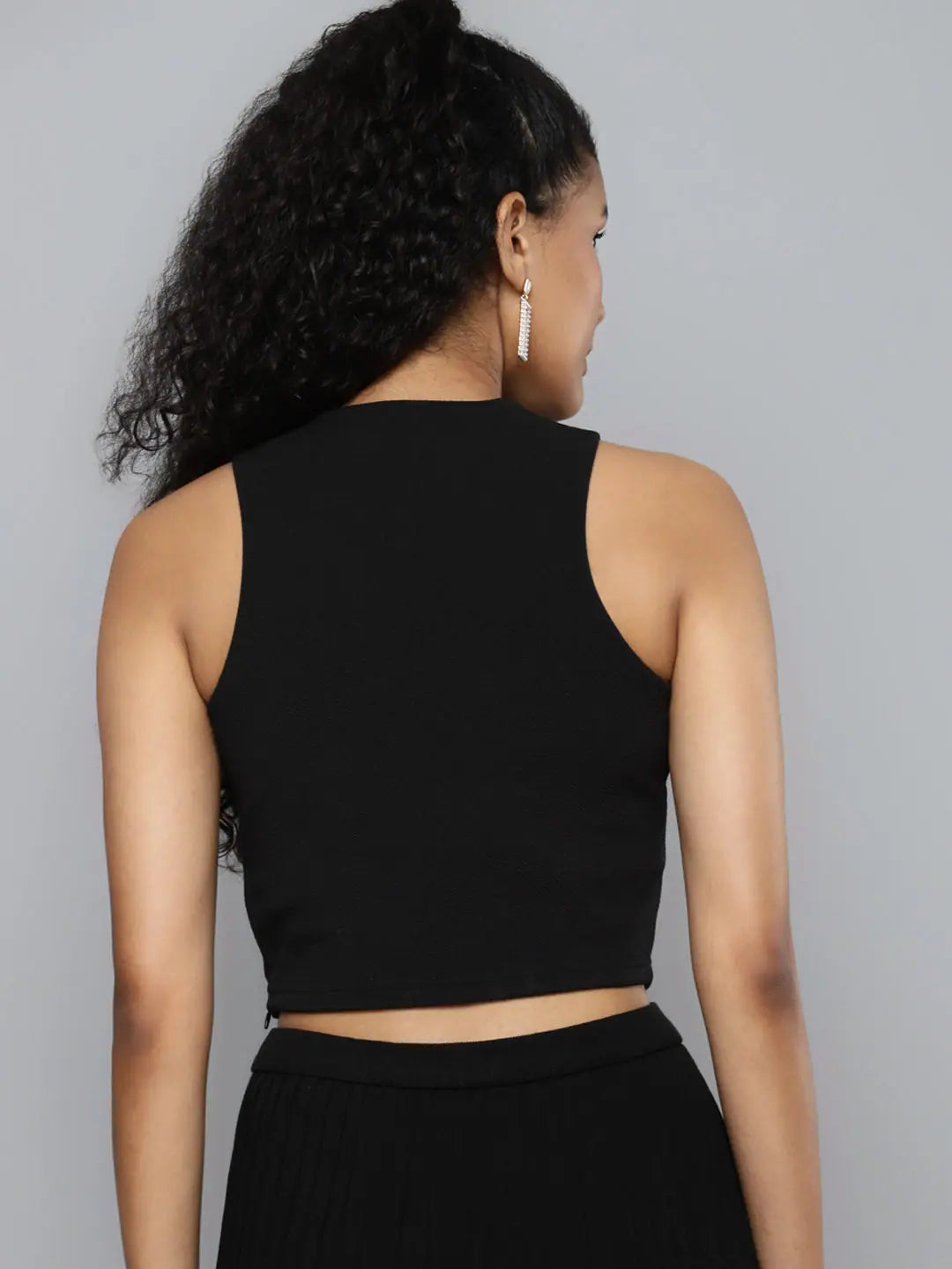Sleek Black Halter Neck Top - Women's Western Wear Online