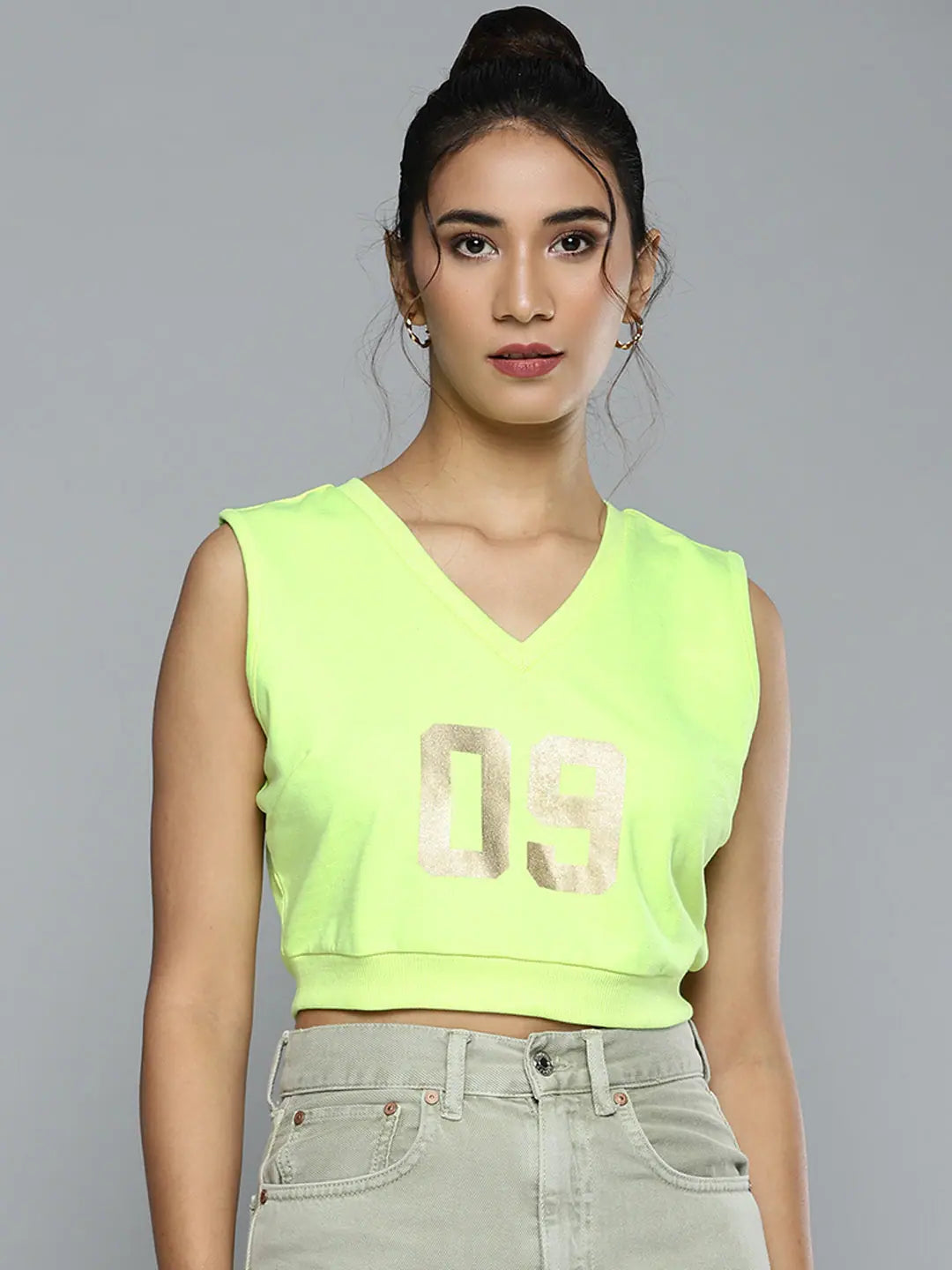 Neon Green Crop Vest | Women's Casual Designer Style