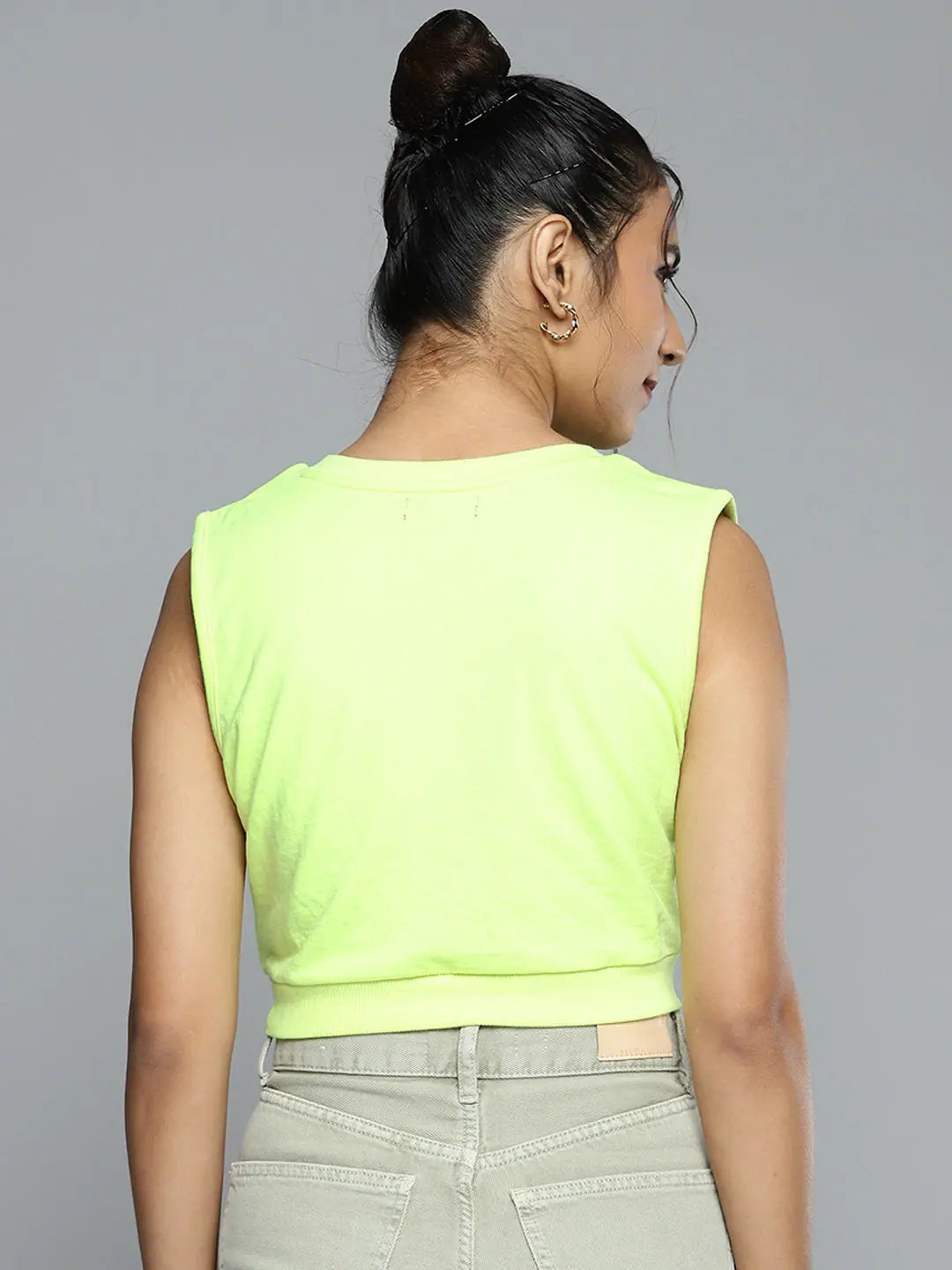 Neon Green Crop Vest | Women's Casual Designer Style