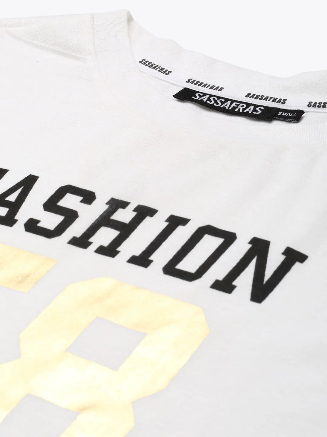 White FASHION 58 Print T-Shirt | Comfort Fit, Foil Print
