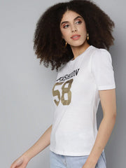 White FASHION 58 Print T-Shirt