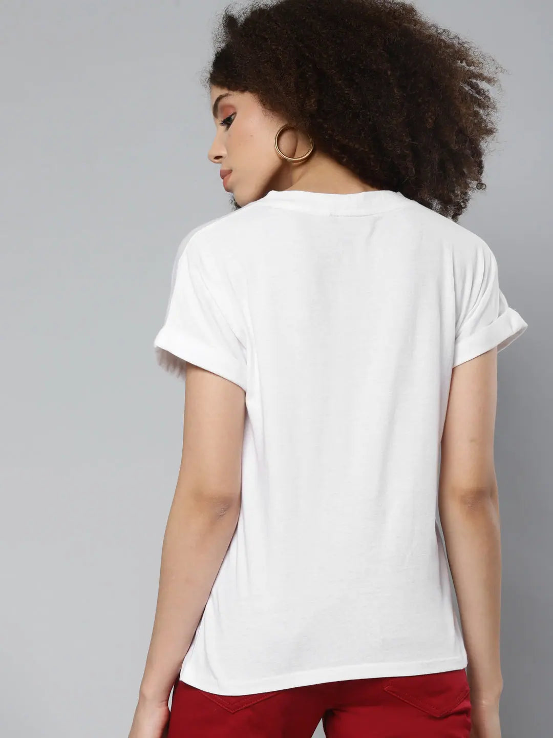 White BE KIND Print Tee - Comfort Fit Cotton Jersey T-Shirt