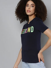 Navy WEEKEND Print Puff Sleeve T-Shirt