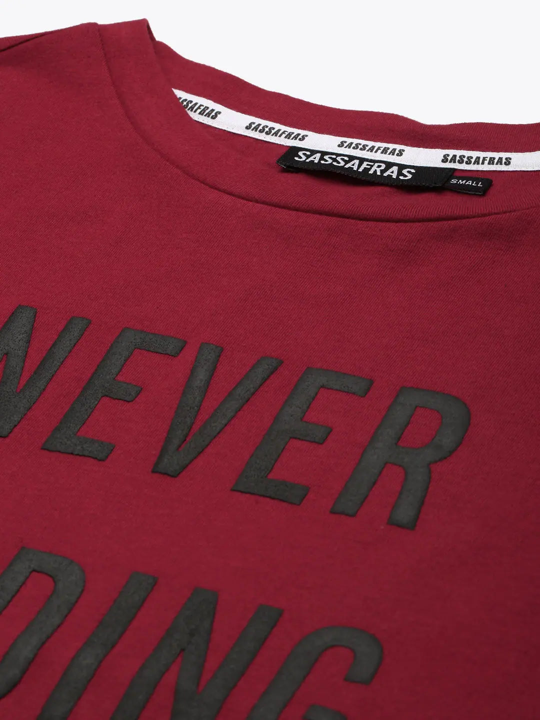 Maroon NEVER ENDING NIGHT Tee - Cotton Comfort Fit T-Shirt