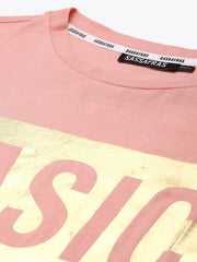 Pink BASIC Print Full Sleeve T-Shirt