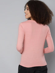 Pink BASIC Print Full Sleeve T-Shirt