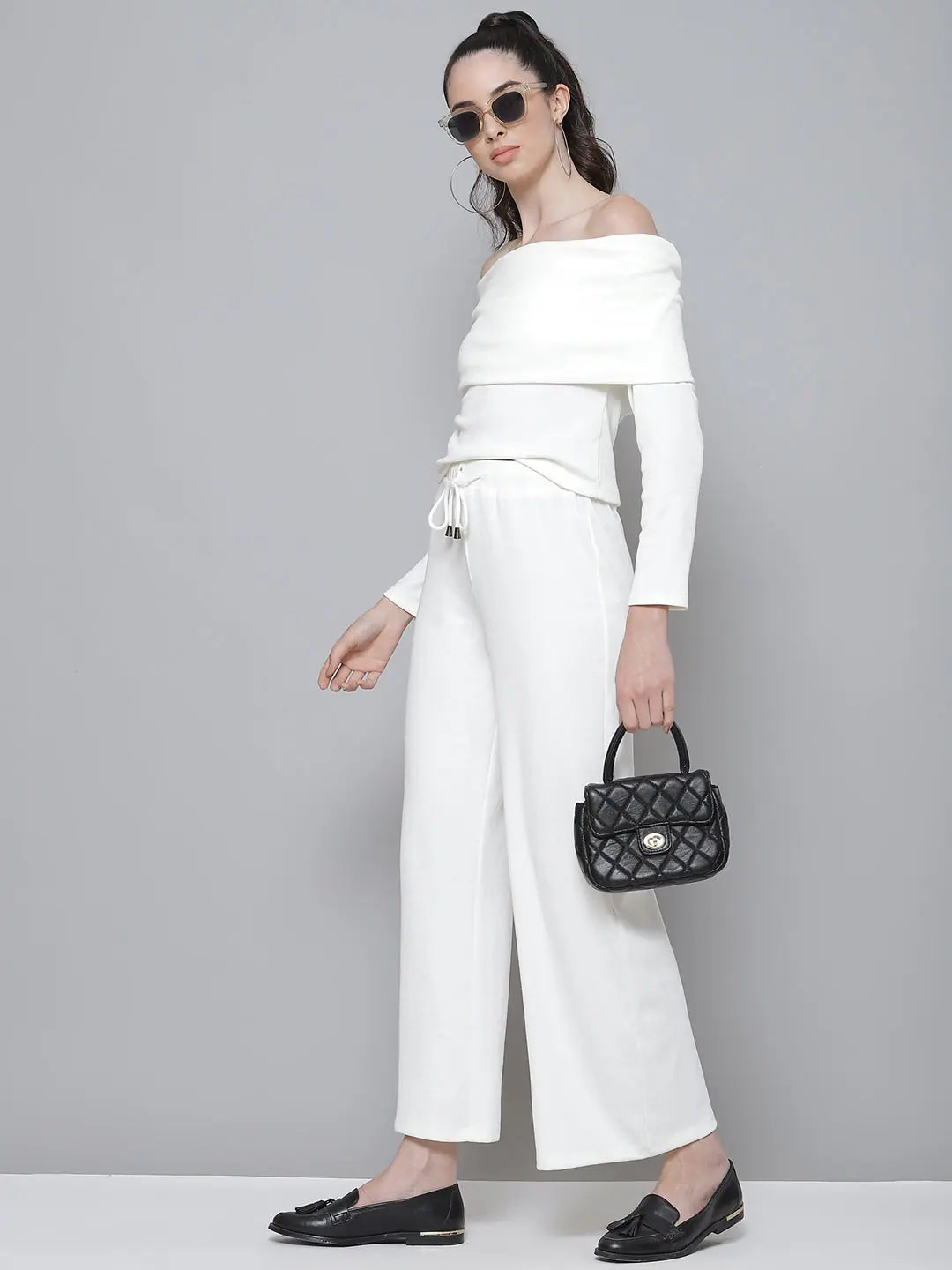 White Rib Bardot Top | Women's Western Outfits for Women