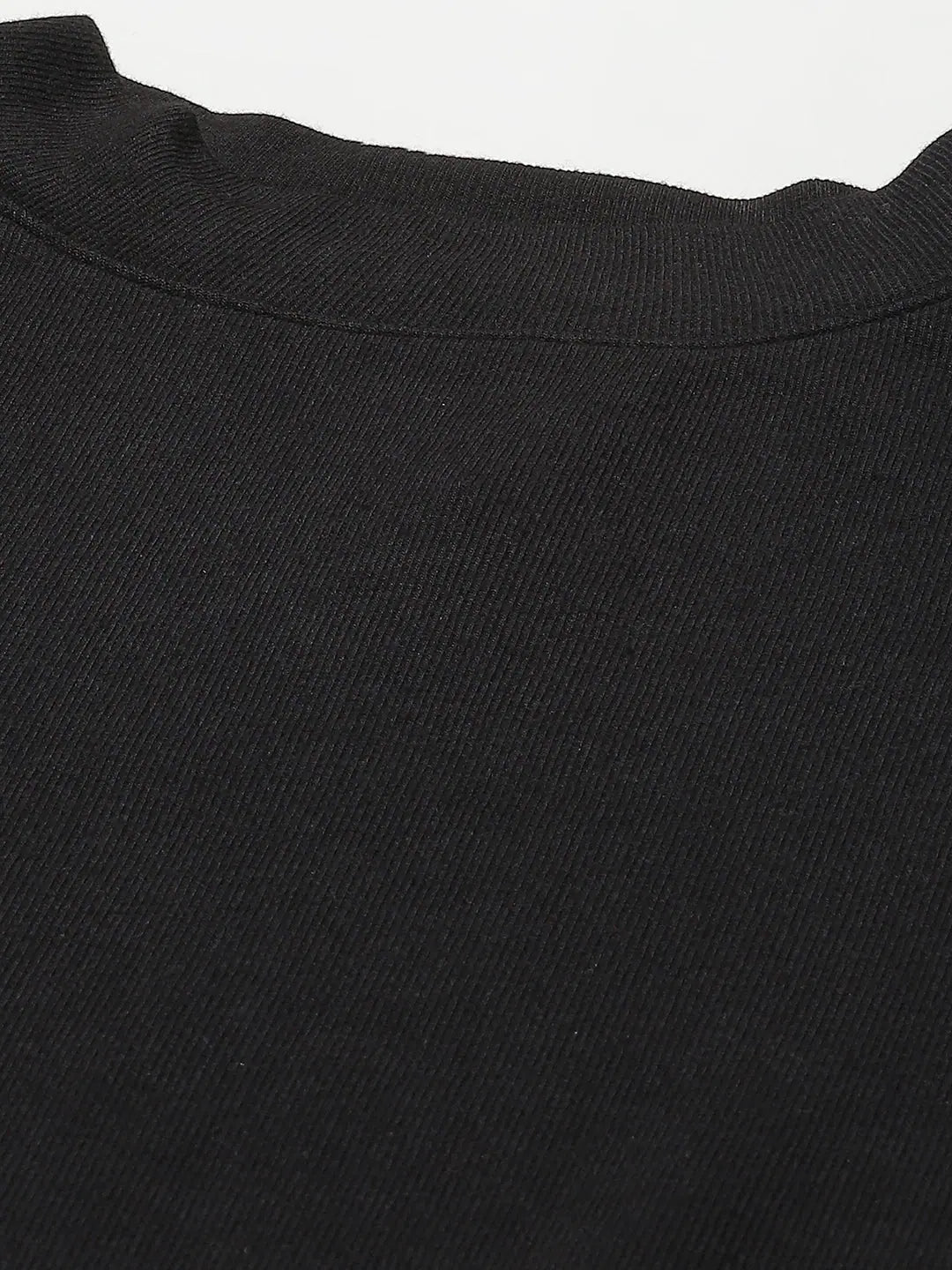 Black Rib Side Slit Long Top - Women's Western Clothing