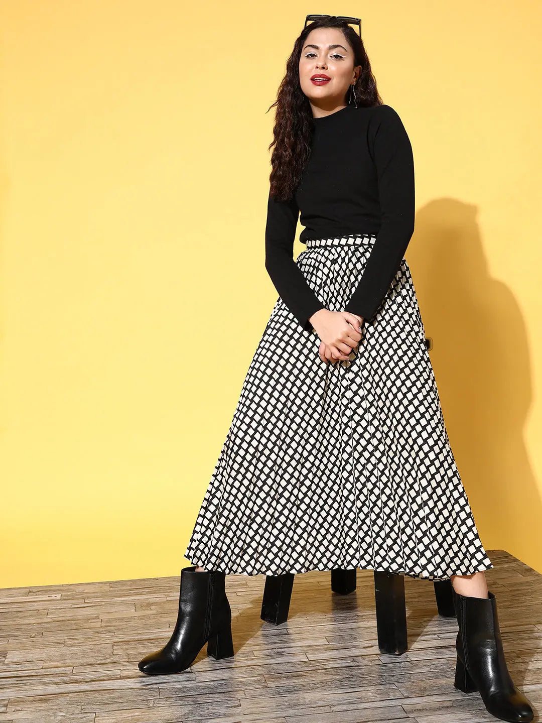 Black Rib Full Sleeve Top - Women's Western Wear Basic