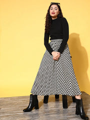 Women Black Rib Full Sleeve Basic Top