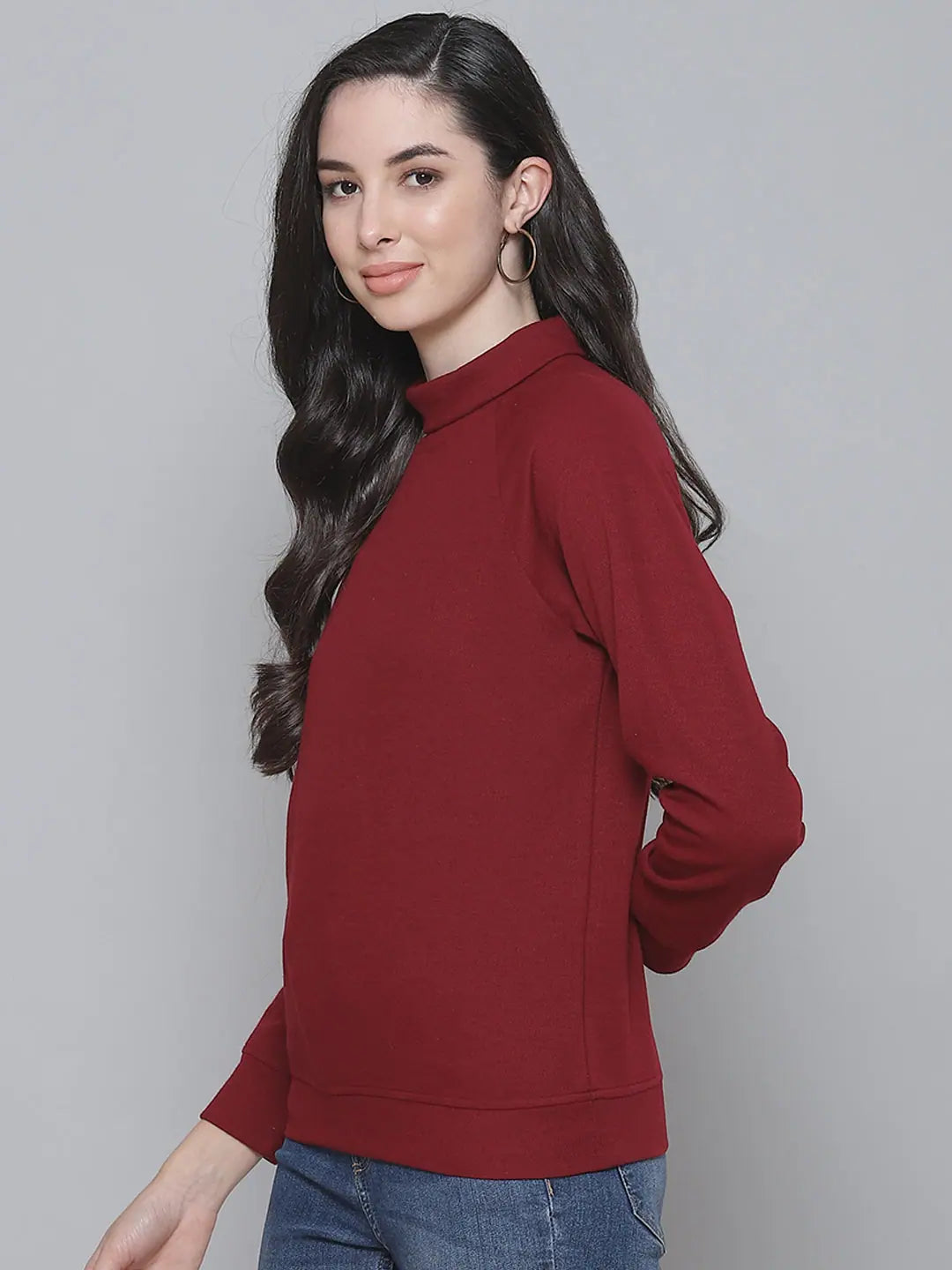 Maroon Turtle Neck Top | Women's Western Wear Collection