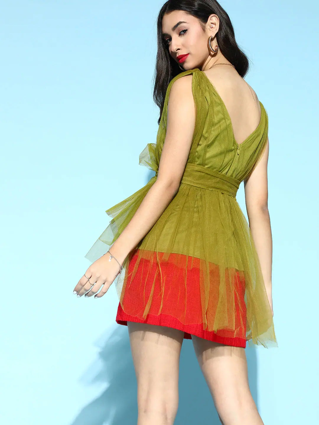 Green Tulle Peplum Top - Women's Western Wear Online