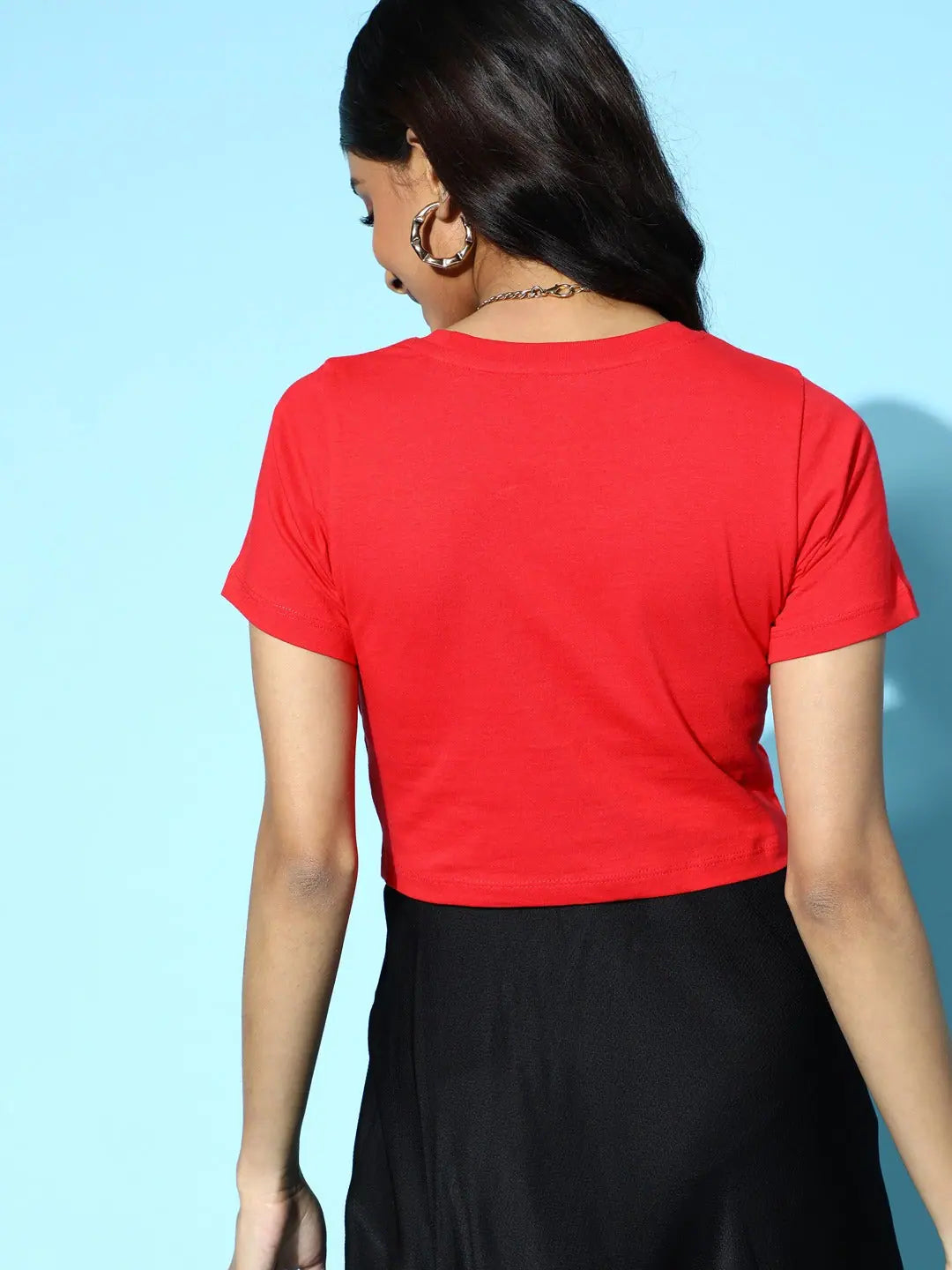 Red Printed Slim Fit T-Shirt | Women's Fashion Tee