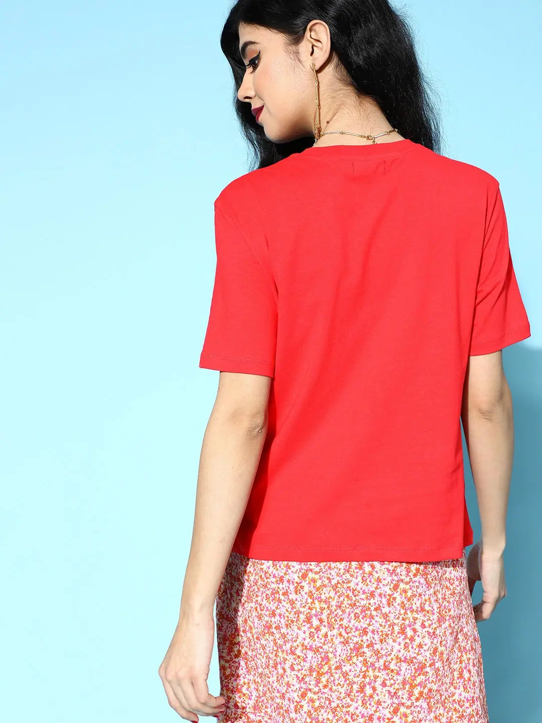 Red SMILE T-Shirt - Regular Fit Printed Tee