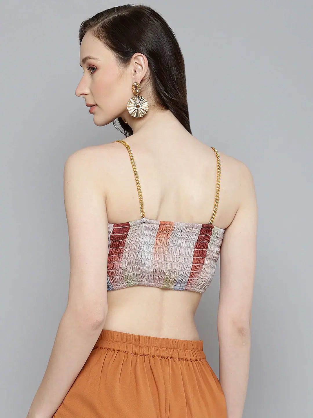Striped Crop Top - Party Wear Lehenga, Women's Lehenga Choli