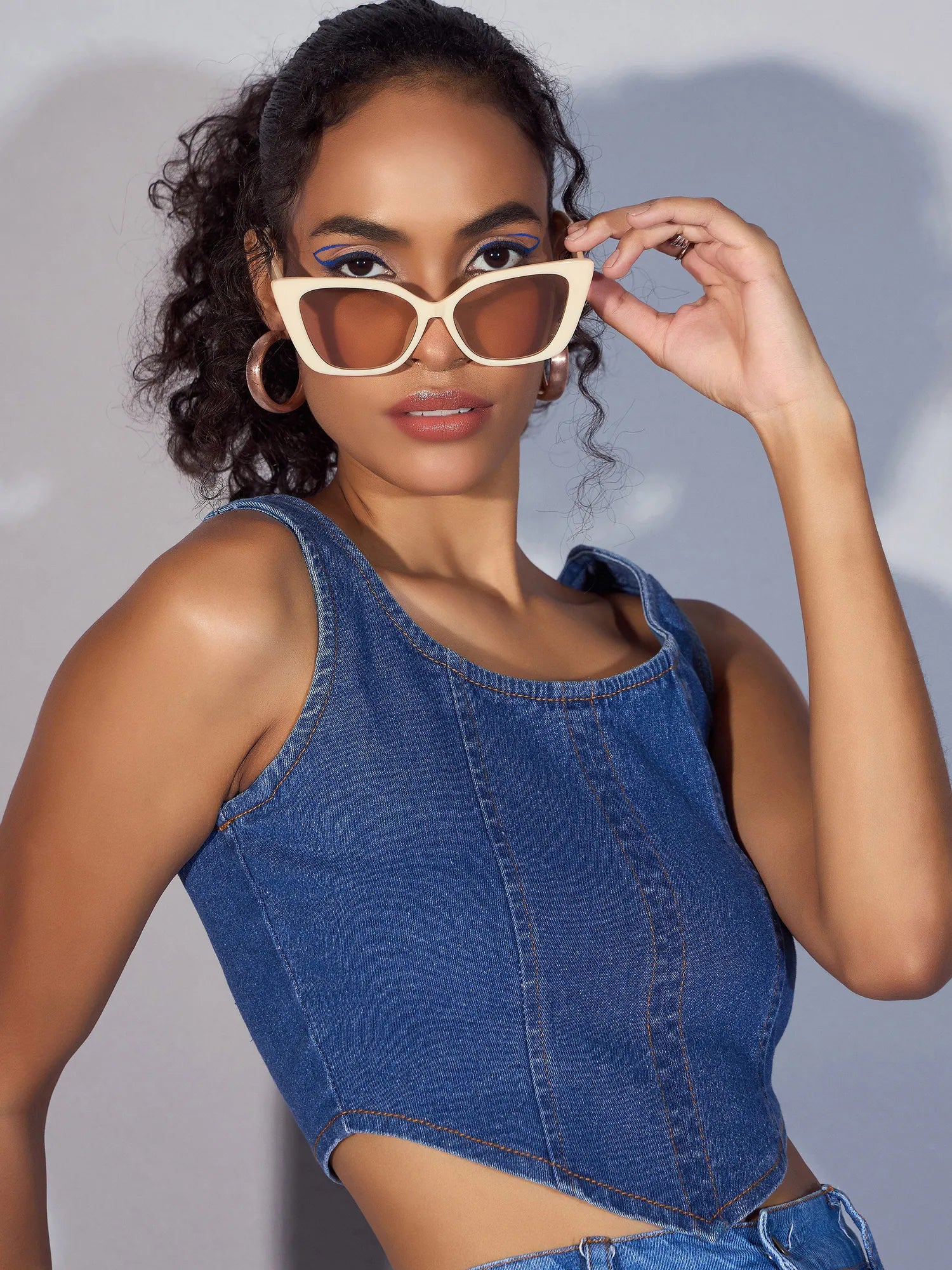Blue Denim Short Top | Trendy Women's Western Wear Online