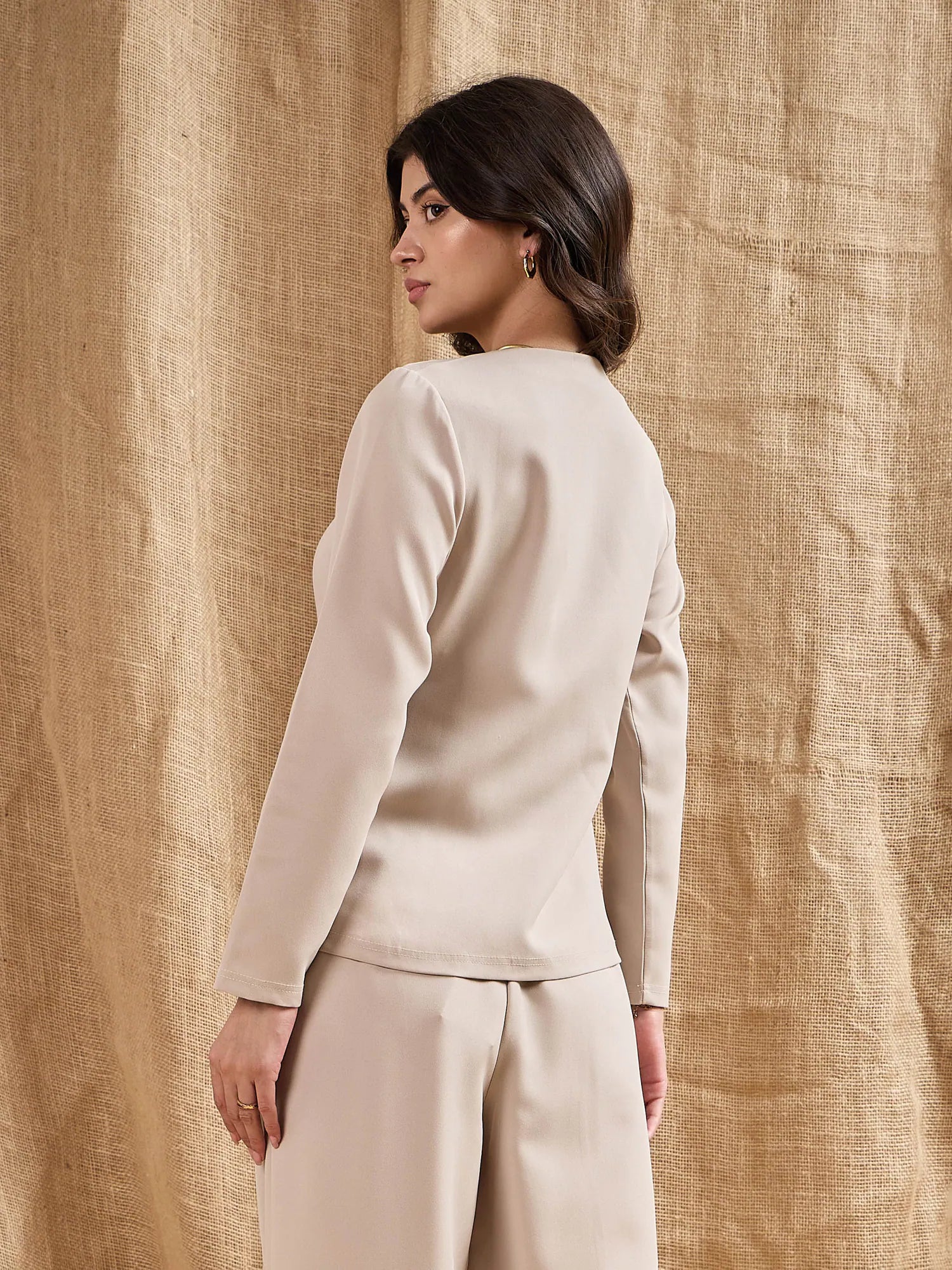 Beige Square Neck Top | Stylish Women's Western Wear Outfits