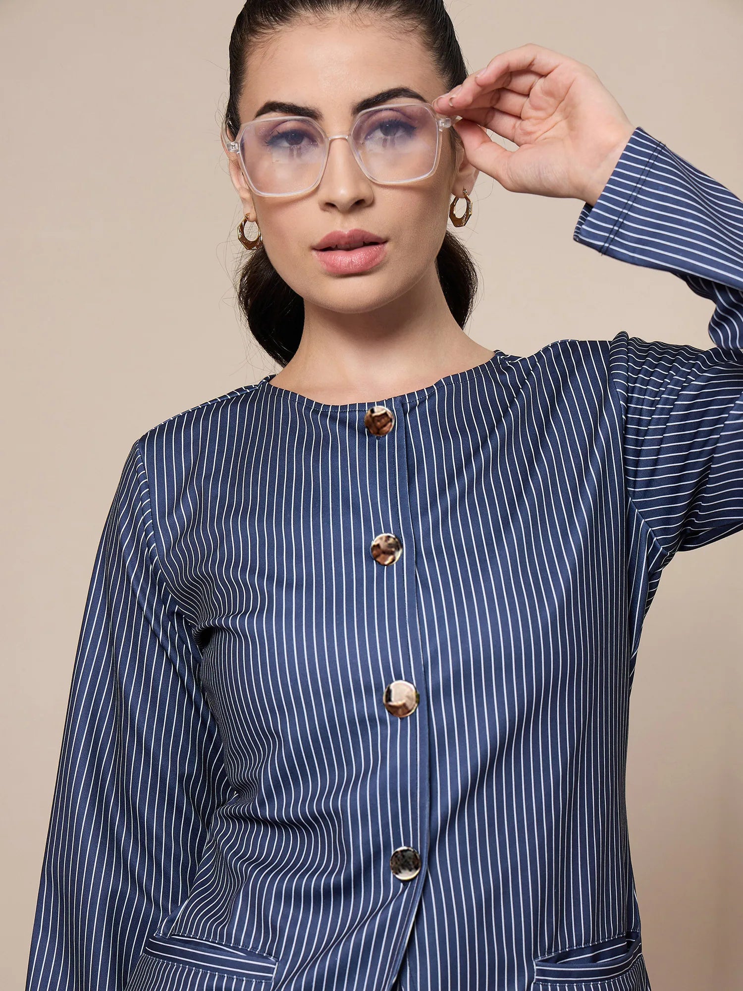 Navy Striped Co Ord Sets - Two Piece Sets for Women Online