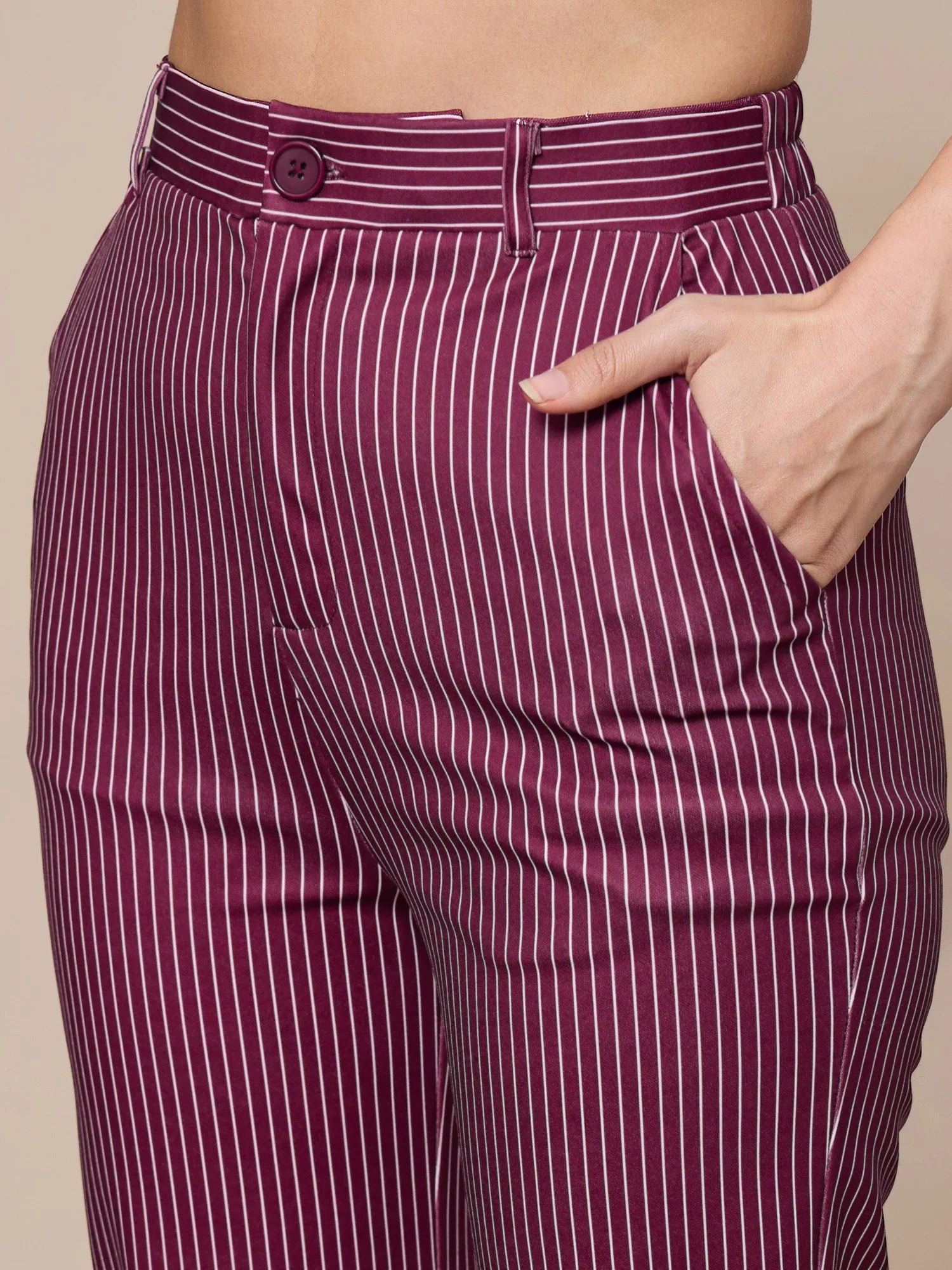 Maroon Striped Co Ord Sets for Women - Stylish Two Piece Sets