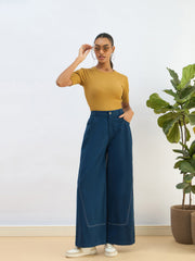 Women Khaki Rib Short Sleeves Top-SFTOPS42276