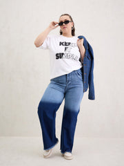 Women White Graphic Keep It Simple Print T-Shirt-SFTOPS42405