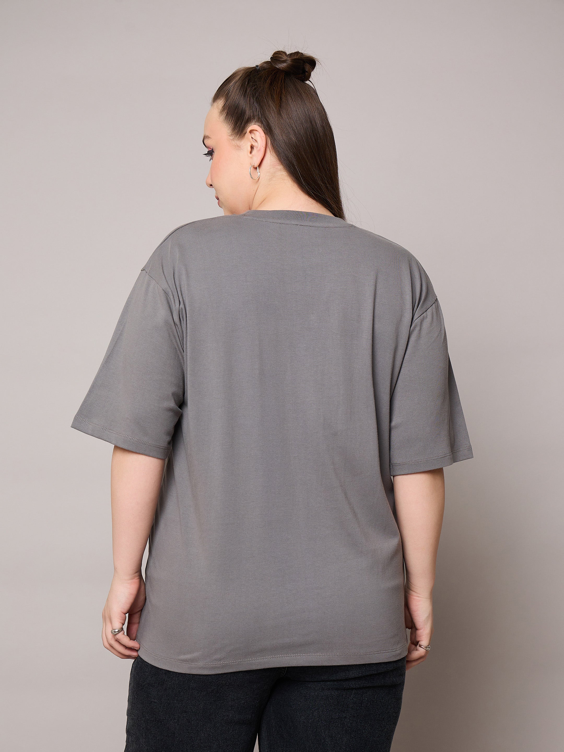 Women Grey Graphic LOS ANGELES 23 Print T-Shirt-SFTOPS42410