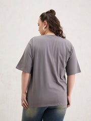 Women Grey Graphic NEW YORK Print T-Shirt-SFTOPS42413
