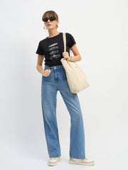 Women Black CAR Print Lycra T-Shirt-SFTOPS42444