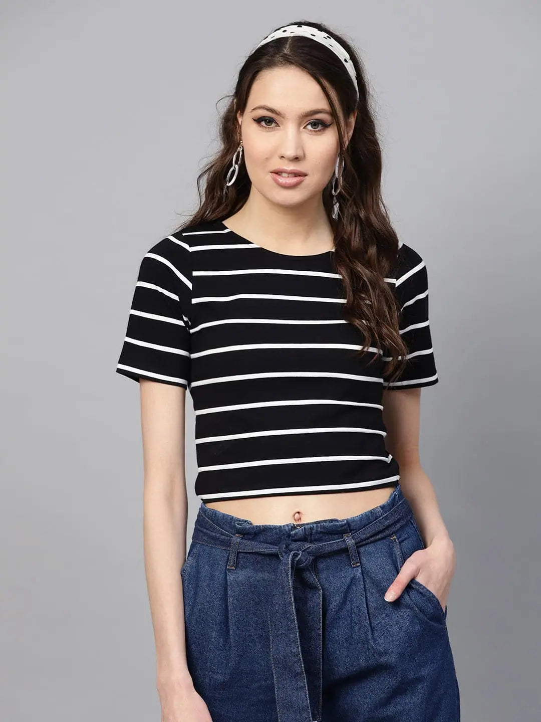 Stripe Crop Top: Modern Women's Lehenga Alternative