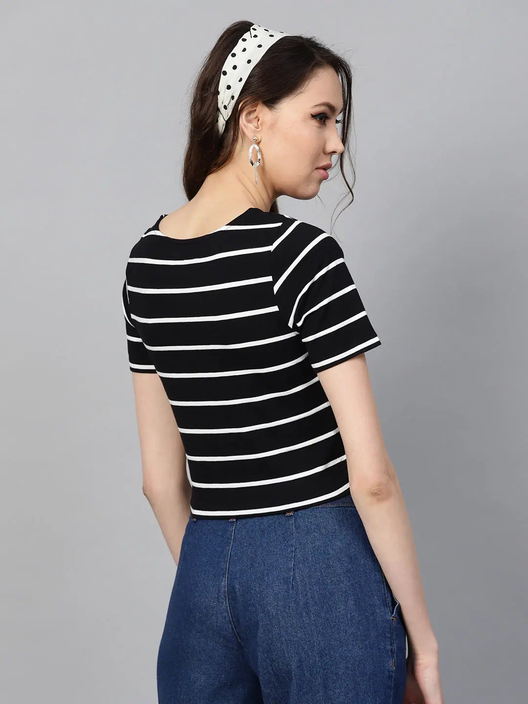 Stripe Crop Top: Modern Women's Lehenga Alternative