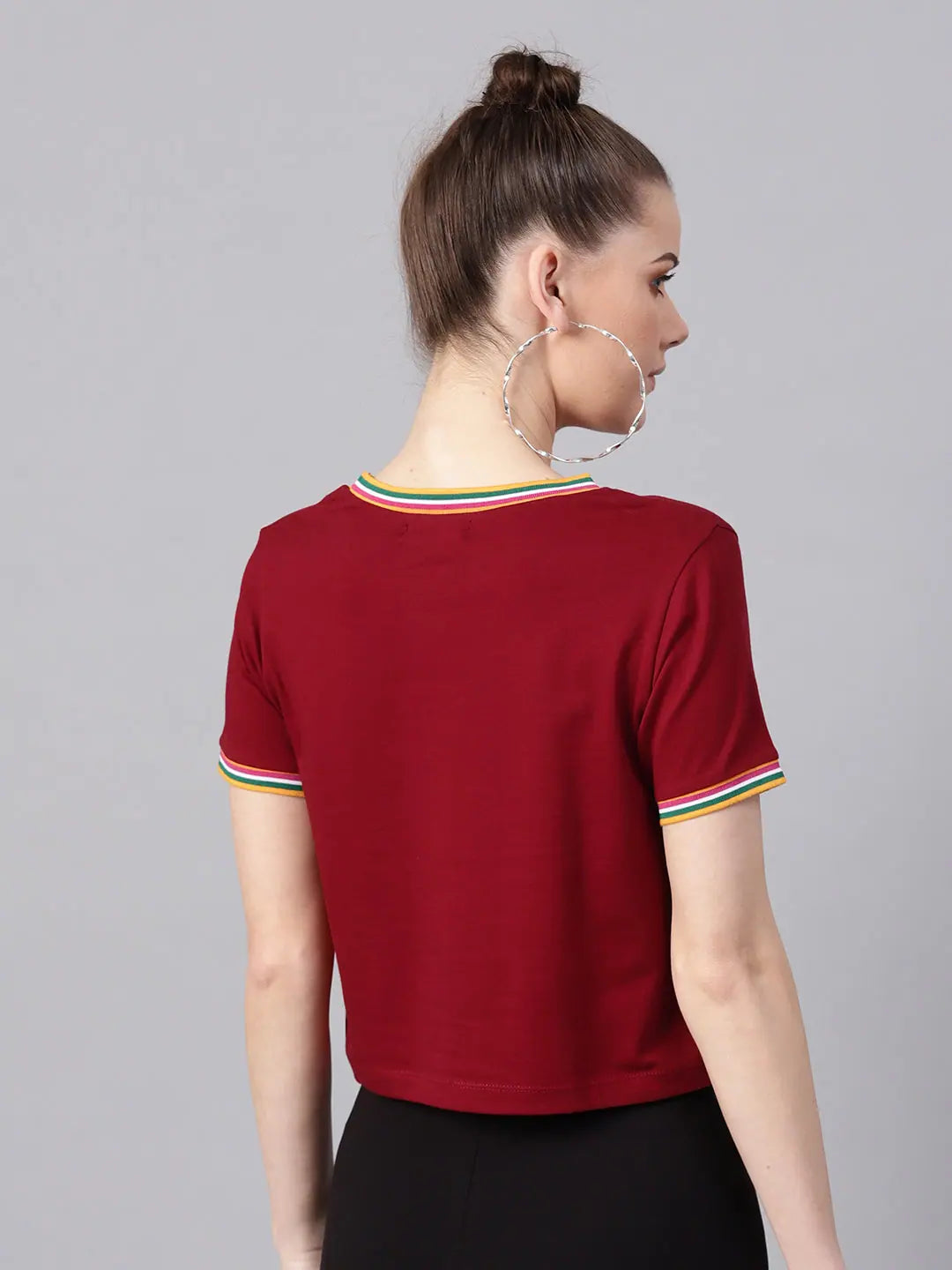 Maroon Ribbed Crop Top: Athleisure & Lehenga Choli Styles