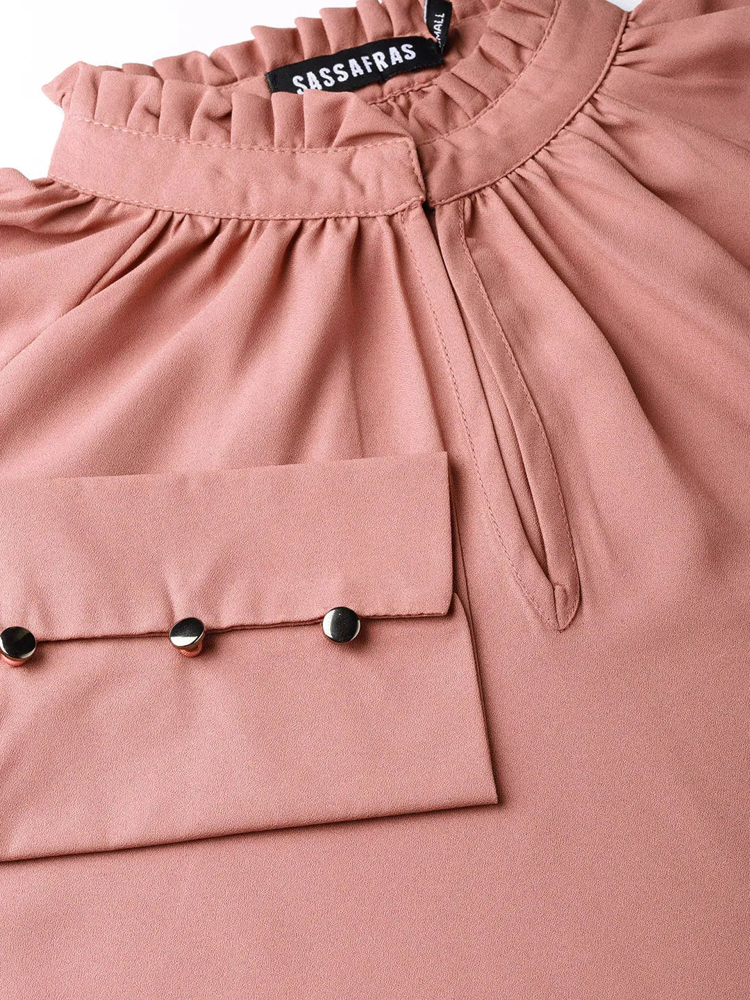 Baked Pink Pleated Collar Top | Women's Western Wear