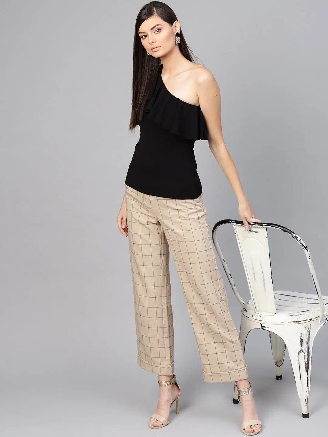 Black One Shoulder Ruffle Top - Stylish Women's Shirts