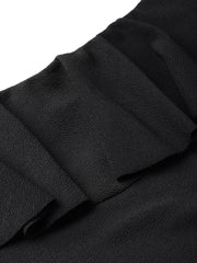 Black One Shoulder Ruffle Top