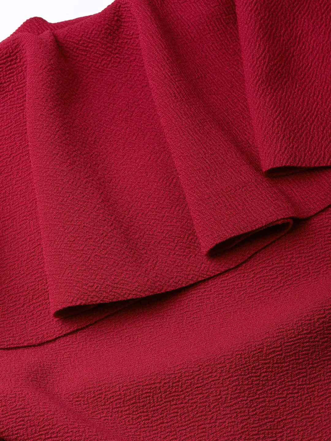 Maroon One Shoulder Ruffle Top | Women's Western Wear