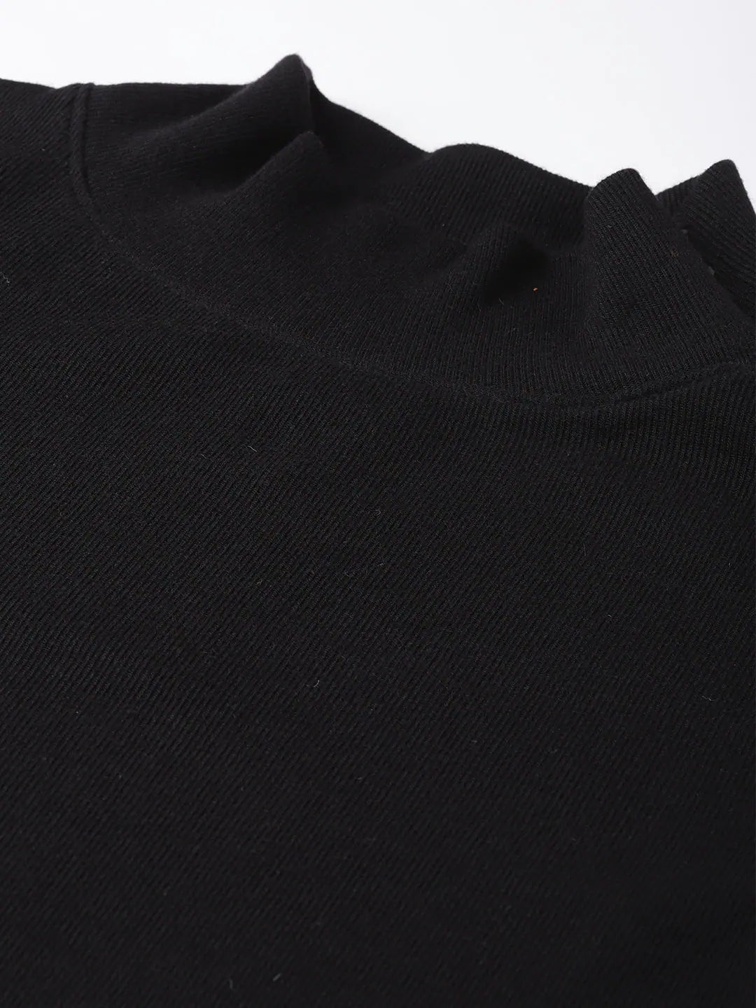Black High Neck Rib Top | Perfect for Lehenga for Women