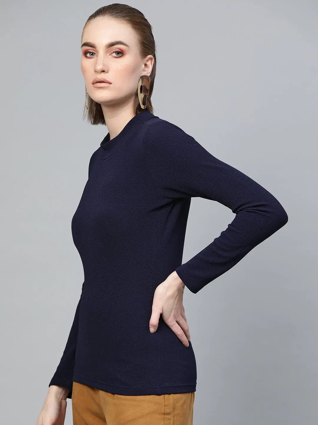 Navy Turtle Neck Top | Women's Western Clothing Online Shop
