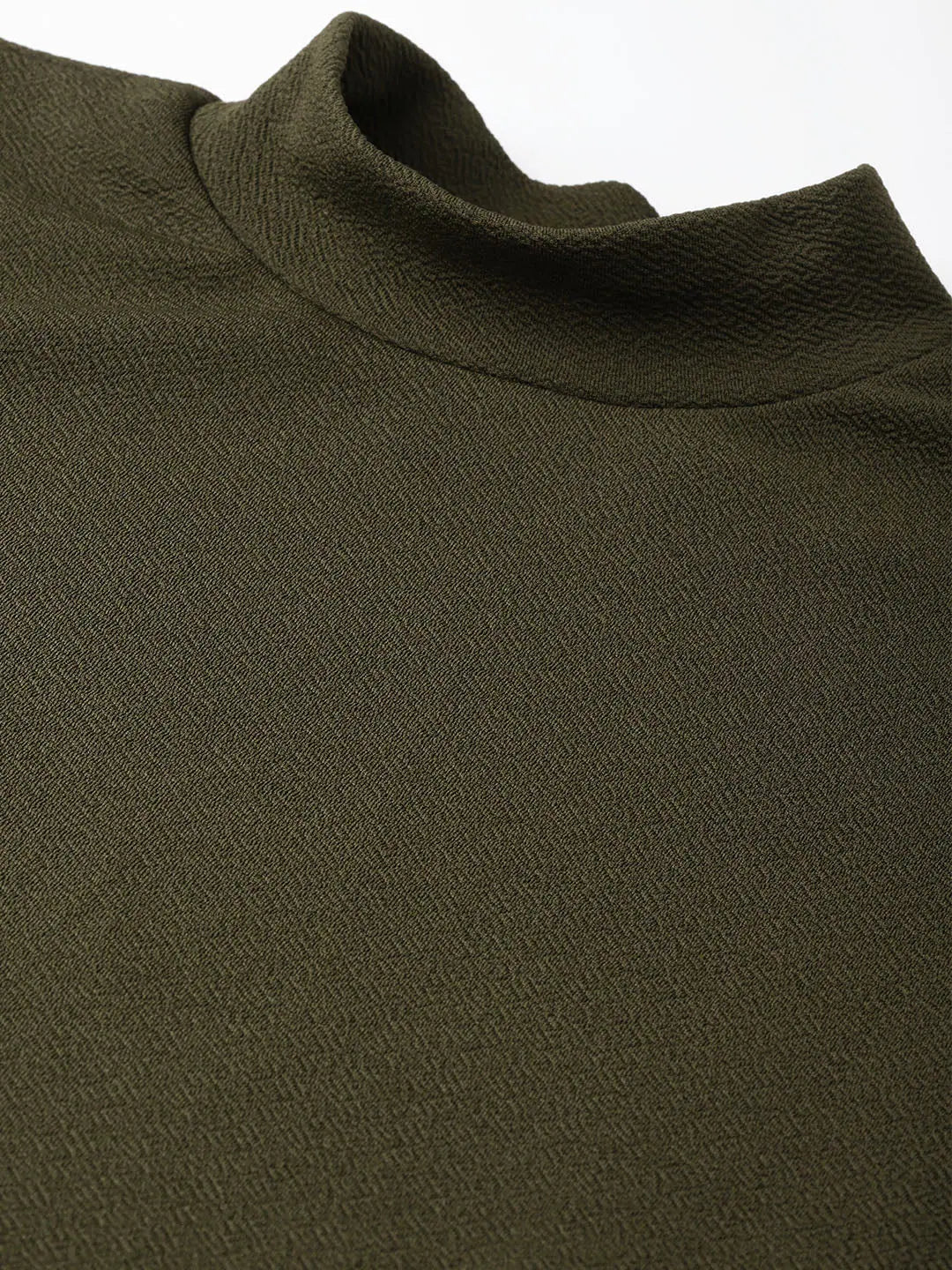Olive Turtle Neck Top - Perfect for a Party Wear Lehenga