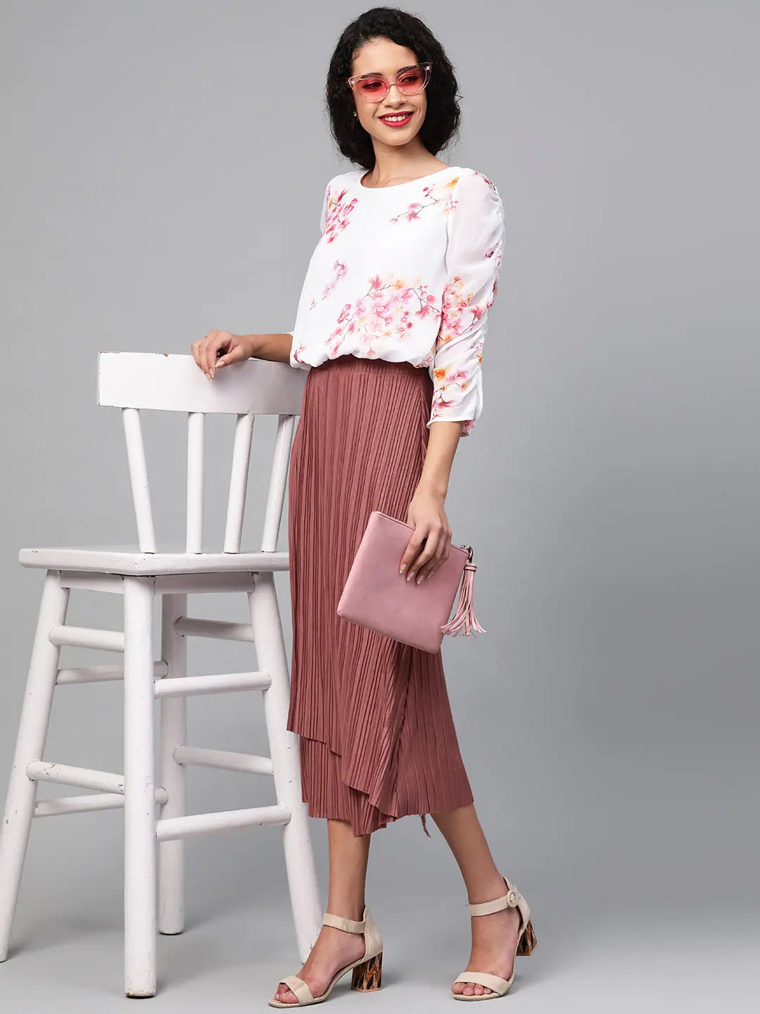 Off-White Floral Crop Top | Festive Lehenga for Women
