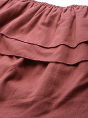 Burgundy Off Shoulder Layer Crop Top