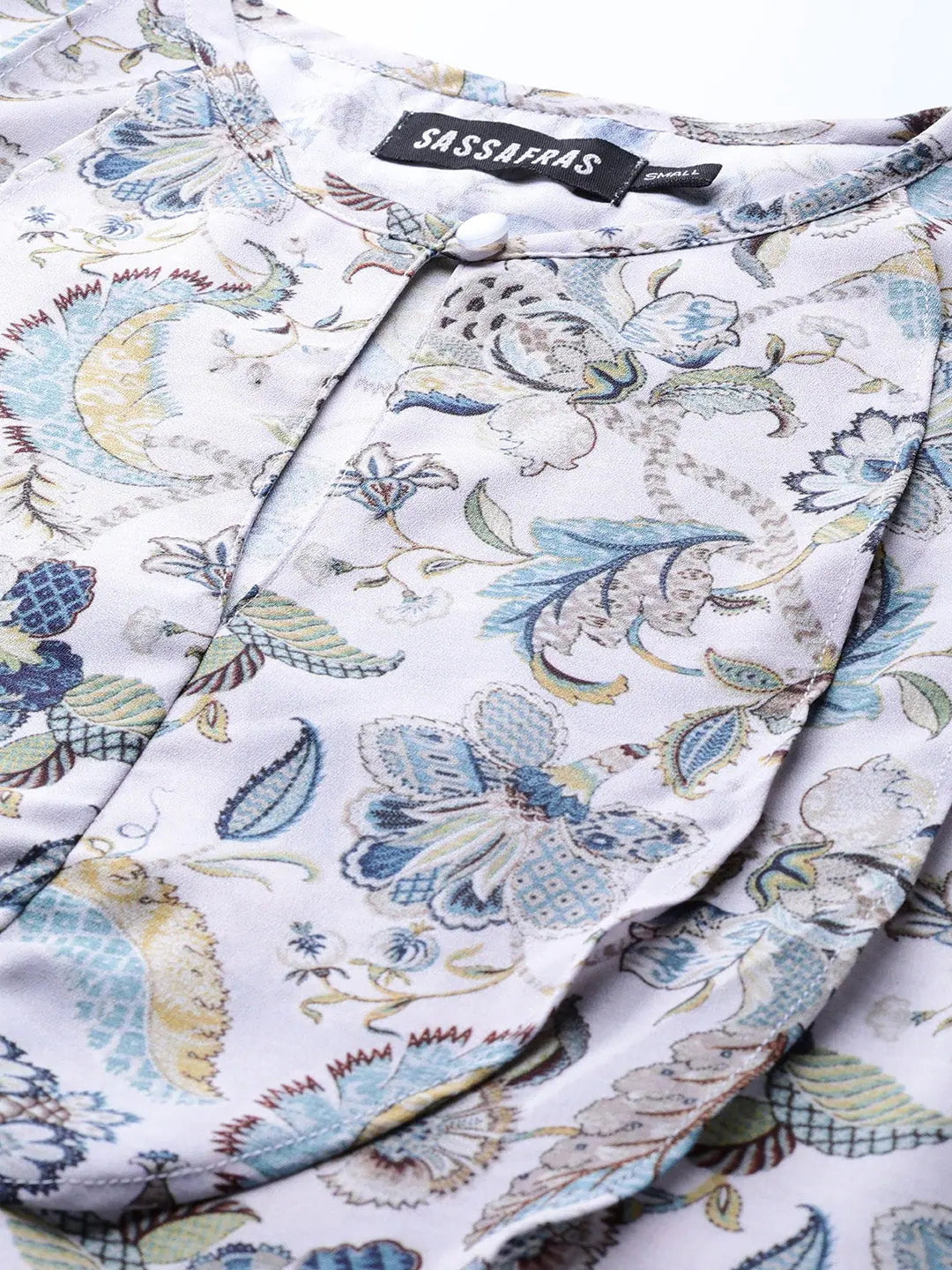 Off White Paisley Ruffle Top - Women's Western Outfits