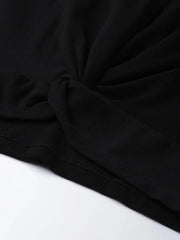 Black Rib Twisted Knot Crop Top