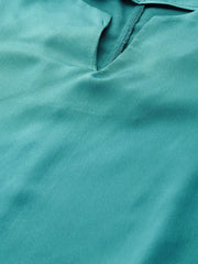 Emerald Green Side Tie Satin Top