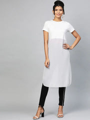 White Side Slit Longline Top