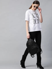 White Love-Print T-shirt