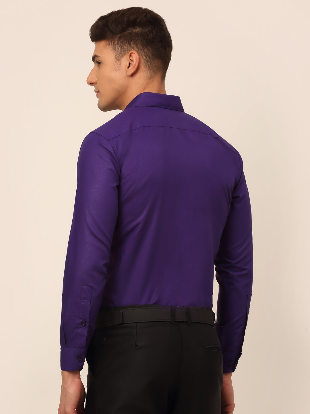 DesiQlo Men Solid Formal Shirt - Purple - SF_361D-Purple_S